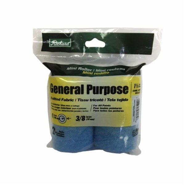 A Richard Tools A Richard Tools 94062 4 in. General Purpose Straight Paint Brush Roller Cover 0.375 in - Pack of 2 94062